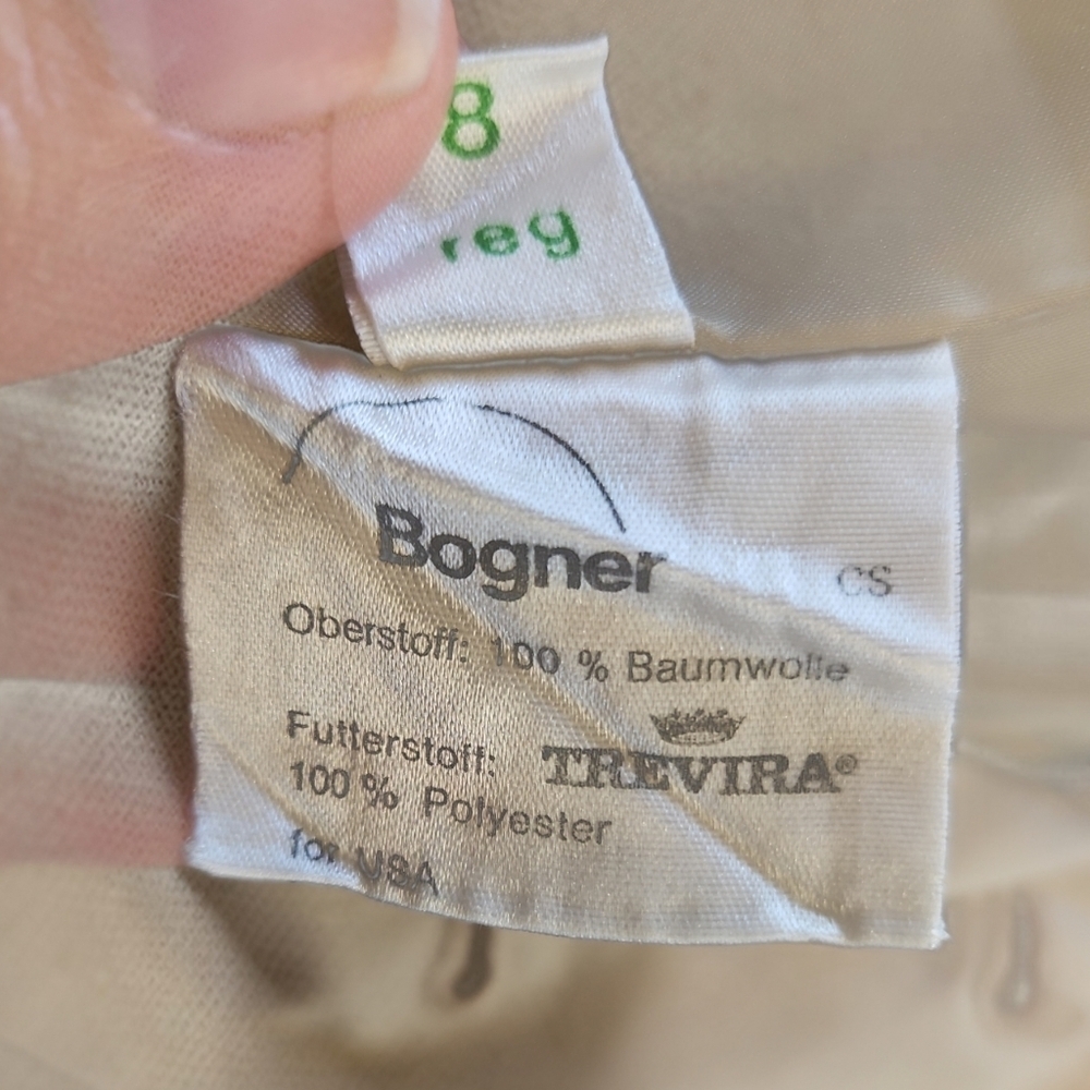 Vintage Bogner 100% Trevira Pleated Midi Skirt Size 8 Beige High Waist - Picture 6 of 7
